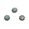 Czech Glass 9mm Cactus Flower - Sea Green with Etched and Gold Finishes - Sold Individually