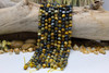 Tiger Eye A Grade Dyed Blue Yellow Polished 8mm Round