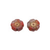 Czech Glass 12mm Hibiscus Flower Bead - Transparent Gold with Etched Finish and Gold Wash