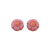 Czech Glass 12mm Hibiscus Flower Bead - Flower Dusty Rose with Copper Wash