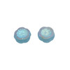 Czech Glass 12mm Hibiscus Flower Bead - Baby Blue with Etched AB Finishes