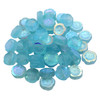 Czech Glass 12mm Hibiscus Flower Bead - Baby Blue with Etched AB Finishes