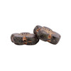 Czech Glass 21mm Hibiscus Flower Bead - Black with a Gold Wash and a Picasso Finish