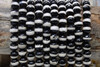 Tibetan Beige and Black Agate Polished 10mm Faceted Round