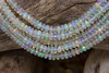 Ethiopian Opal Polished 4-6mm Rainbow Faceted Rondel - Graduated
