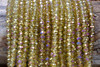 Glass Crystal Polished 4x6mm Faceted Rondelle - Yellow AB