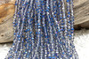 Glass Crystal Polished 4x6mm Faceted Rondelle - Blue AB Half Plated