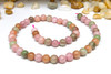 Natural Jade Polished Dyed Pink, Green, Peach Mix 8mm Round