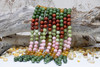 Natural Jade Polished Multi Color Dyed Banded 12mm Round