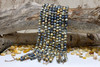 Silver Plated Tiger Eye A Grade Dyed Blue / Grey Polished 8mm Faceted Round