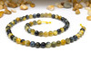 Tiger Eye A Grade Dyed Blue Yellow Polished 6mm Round