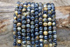 Silver Plated Tiger Eye A Grade Dyed Blue / Grey Polished 6mm Faceted Round