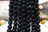 Black Onyx A Grade Polished 10mm Round - 2mm Large Hole