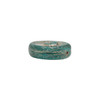 Czech Glass 19mm Fossil Coin - Aqua Green Transparent with White Opaque Core and Platinum Wash