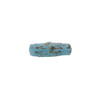 Czech Glass 19mm Fossil Coin - Aqua Blue Opaline Matte with Dark Bronze Wash