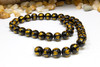 Black Onyx Gold Six Words Mantra 10mm Round