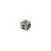Silver Plated Alloy Alphabet 6x6x7mm Cube Beads - Z