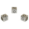 Silver Plated Alloy Alphabet 6x6x7mm Cube Beads - O