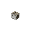 Silver Plated Alloy Alphabet 6x6x7mm Cube Beads - L