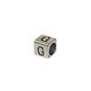 Silver Plated Alloy Alphabet 6x6x7mm Cube Beads - G