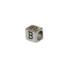 Silver Plated Alloy Alphabet 6x6x7mm Cube Beads - B