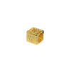 Gold Plated Alloy Alphabet 6x6x7mm Cube Beads - W