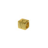 Gold Plated Alloy Alphabet 6x6x7mm Cube Beads - V