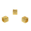 Gold Plated Alloy Alphabet 6x6x7mm Cube Beads - T