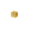 Gold Plated Alloy Alphabet 6x6x7mm Cube Beads - T