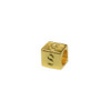 Gold Plated Alloy Alphabet 6x6x7mm Cube Beads - S