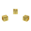 Gold Plated Alloy Alphabet 6x6x7mm Cube Beads - S