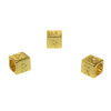 Gold Plated Alloy Alphabet 6x6x7mm Cube Beads - R