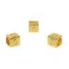 Gold Plated Alloy Alphabet 6x6x7mm Cube Beads - O