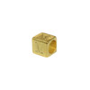 Gold Plated Alloy Alphabet 6x6x7mm Cube Beads - M