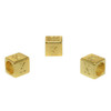 Gold Plated Alloy Alphabet 6x6x7mm Cube Beads - K