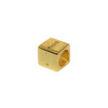 Gold Plated Alloy Alphabet 6x6x7mm Cube Beads - I