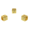 Gold Plated Alloy Alphabet 6x6x7mm Cube Beads - F