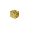 Gold Plated Alloy Alphabet 6x6x7mm Cube Beads - D