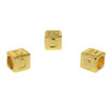Gold Plated Alloy Alphabet 6x6x7mm Cube Beads - D