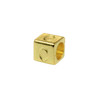 Gold Plated Alloy Alphabet 6x6x7mm Cube Beads - C