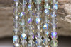 Fire Polish 4mm Faceted Round - Black Diamond AB