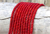 Red Coral Dyed Polished 2x4mm Rondel