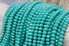 Glass Crystal Polished 8x6mm Faceted Rondelle - Turquoise
