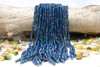 Glass Crystal Polished 4.5x5.5mm Faceted Rondelle - Dull Blue Plated
