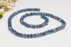 Glass Crystal Polished 4.5x5.5mm Faceted Rondelle - Dull Blue Plated
