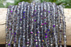 Glass Crystal Polished 4.5x5.5mm Faceted Rondelle - Purple Half Plated