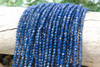 Glass Crystal Polished 3x4mm Faceted Rondelle - Dull Blue Plated
