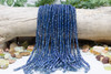 Glass Crystal Polished 3x4mm Faceted Rondelle - Dull Blue Plated