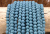 Lava Rock Dark Aqua Blue 8mm Round