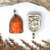 Resin 39x27mm Coral Buddha Pendant